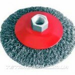 Щетка коническая (блюдце) 125мм для УШМ М14 (пушистая) Щетка коническая (блюдце) 125мм для УШМ М14 (пушистая)