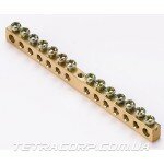 Шина нулевая 6х9мм 6/1 (6 групп, крепеж по центру)