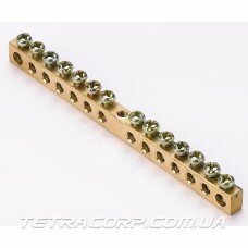 Шина нулевая 6х9мм 6/1 (6 групп, крепеж по центру)