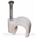 Скоба для круглого кабеля с гвоздем 5мм (100шт)