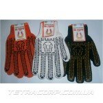 Перчатки ХБ с ПВХ точкой "Подкова"