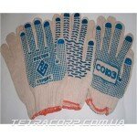 Перчатки ХБ с ПВХ точкой "Волна Люкс"