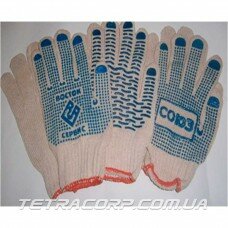 Перчатки ХБ с ПВХ точкой "Волна Люкс"