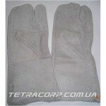 Краги спилковые 3-х палые серые