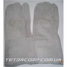 Краги спилковые 3-х палые серые