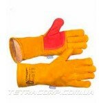 Краги спилковые "ТРЕК" ЛЮКС с мехом