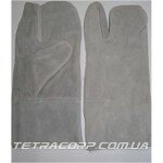 Рукавицы спилковые 3-х палые серые