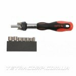 Отвертка с трещеткой YATO + головки 14шт (YT-2804)